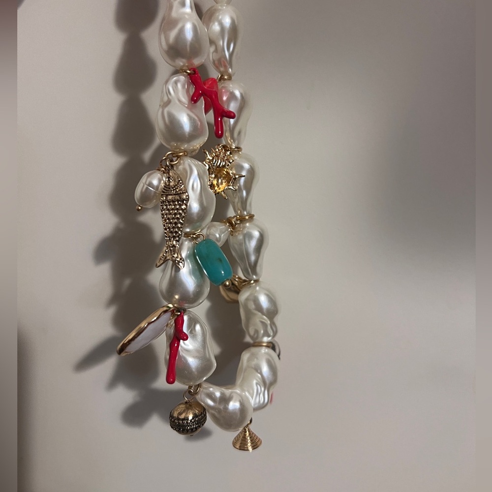 Zara Nautical Pearl Beach Ocean Charm Necklace Choker‎ - Picture 5 of 6